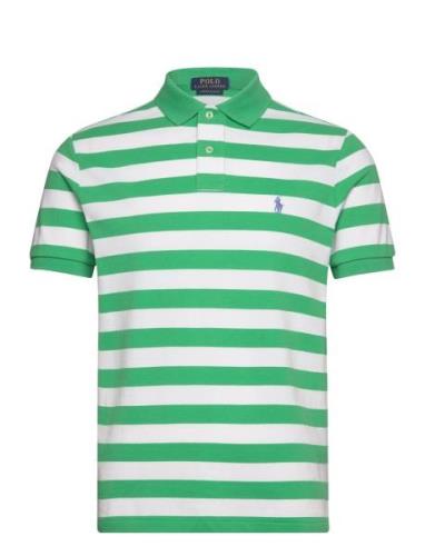 Polo Ralph Lauren Custom Slim Fit Striped Mesh Polo Shirt Grön