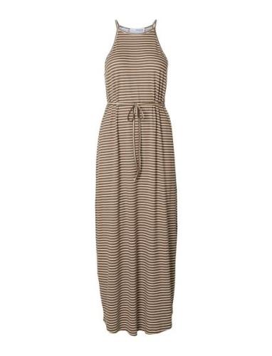 Selected Femme Slfanola Sl Str Ankle Dress Beige