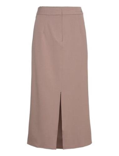 Vila Vivar Hw Long Skirt - Noos Brun