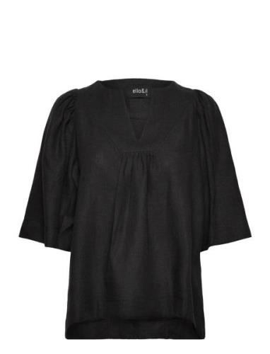 Ella&il Ellie Linen Top Svart