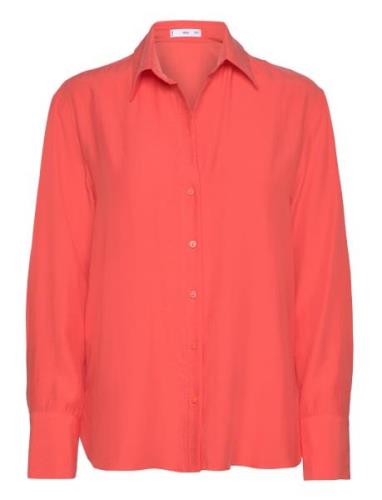 Mango Lyocell Fluid Shirt Röd