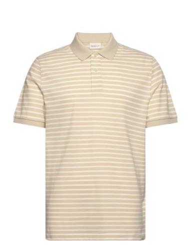 GANT Striped Ss Pique Polo Beige