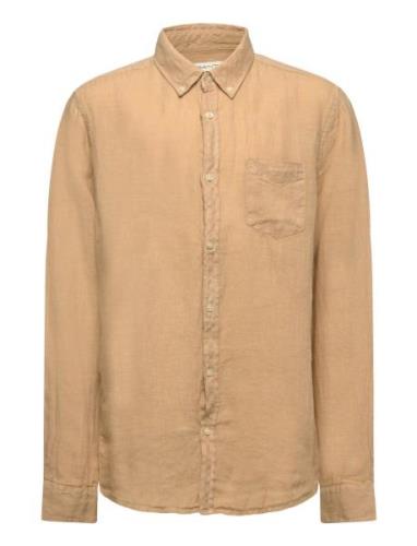 GANT Reg. Linen Ls Bd Shirt Beige