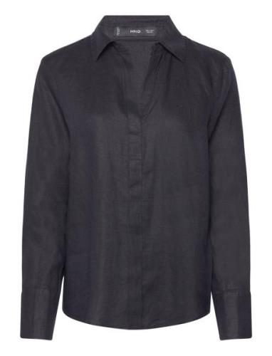 Mango Linen 100% Shirt Svart