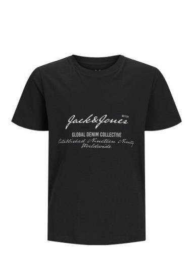 Jack & J S Jjgreat B2S Logo Tee Ss Ln Jnr Svart