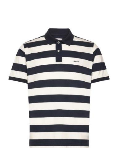 GANT Heavy Washed Striped Polo Blå