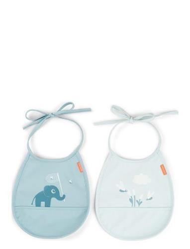 D By Deer Tiny Pocket Bib 2-Pack Elphee Blue Blå