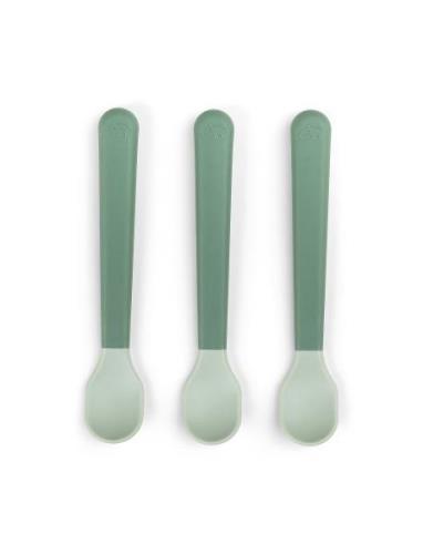 D By Deer Foodie Easy-Grip Baby Spoon 3-Pack Green Grön