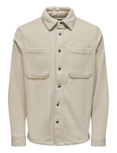 ONLY & SONS Onsdal Ovr Fleece Ls Shirt Beige