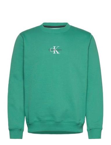 Calvin Klein Jeans Monologo Crew Neck Grön