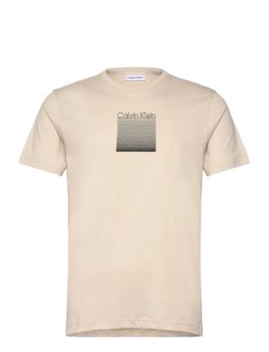 Calvin Klein Ombre Embroidered Logo T-Shirt Kräm