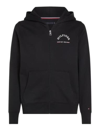 Tommy Hilfiger Roundall Hooded Zip Through Svart