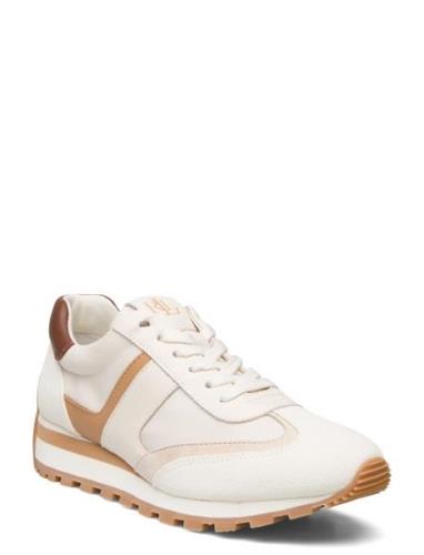 Lauren Ralph Lauren Dani Suede & Leather Sneaker Kräm