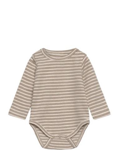 Huttelihut Body Ls Striped Rib Beige