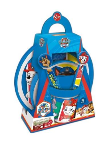 Paw Patrol 5-Pc. Non-Slip: Plate/Bowl/Tumb/Cutlery Home Meal Time Dinn...