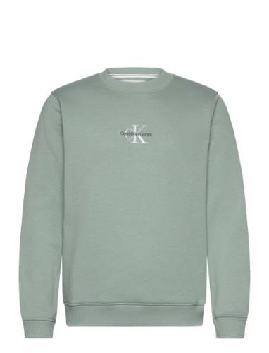 Calvin Klein Jeans Monologo Crew Neck Grön