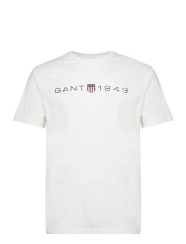 GANT Printed Graphic Ss T-Shirt Vit