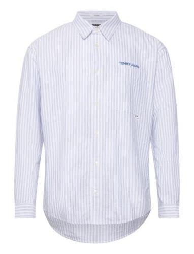 Tommy Jeans Tjm Stripe Classics Shirt Ext Blå