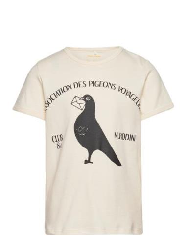 Mini Rodini Pigeons Sp Ss Tee Kräm