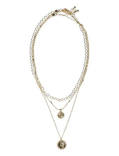 Pieces Pckat J Necklace Pack Guld