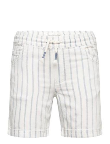 Mango Striped Cotton Bermuda Shorts Vit