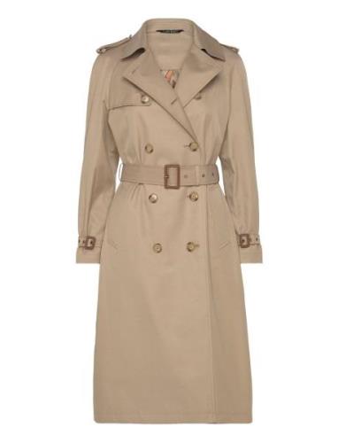 Lauren Ralph Lauren Belted Double-Breasted Trench Coat Beige