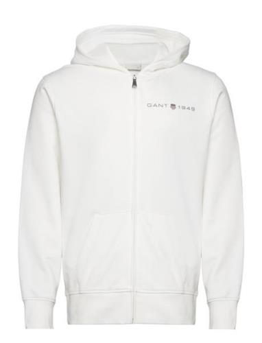 GANT Printed Graphic Full Zip Hoodie Kräm