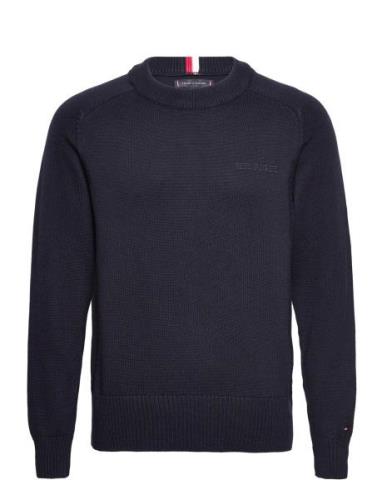 Tommy Hilfiger Monotype Chunky Cotton C Nk Marinblå