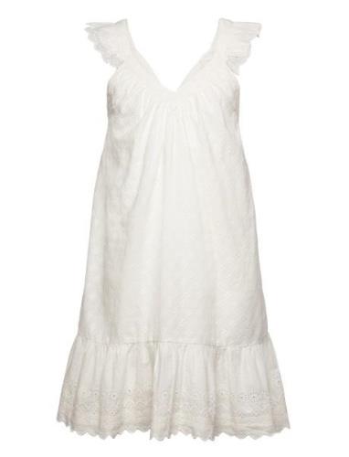 Mango Broderie Anglaise Dress Vit