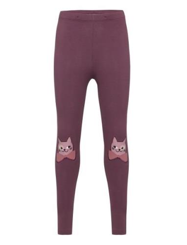 Lindex Leggings Kneepatch Cat Burgundy