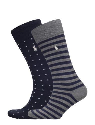 Polo Ralph Lauren Underwear Dot Stripe Sock 2-Pack Blå