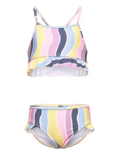 Color Kids Bikini W. Frills, Aop Multi/patterned