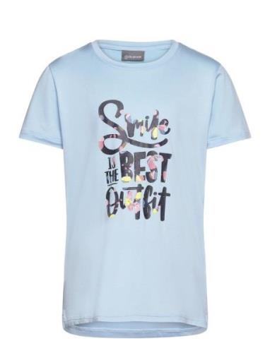 Color Kids T-Shirt W. Print -S/S, Girl Blå