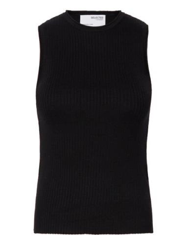 Selected Femme Slflydia Sl O-Neck Knit Top Noos Svart