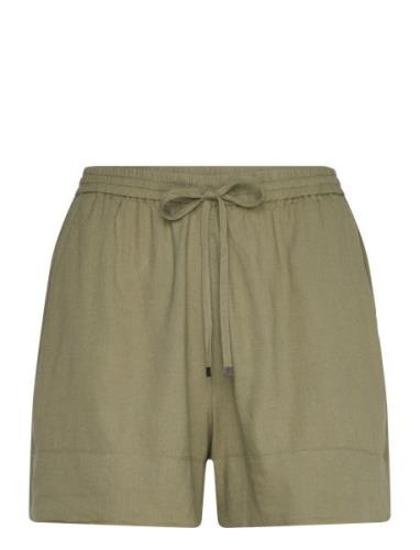 Mango Fluid Shorts With Drawstring Khaki Green