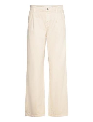 Mango Arletita Straight-Fit Pleated Jeans Beige