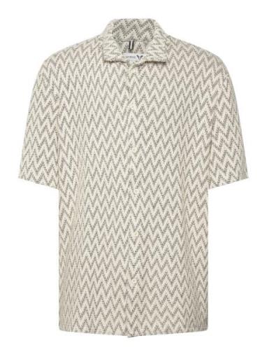 Fat Moose Heat Jacquard Shirt S/S Beige