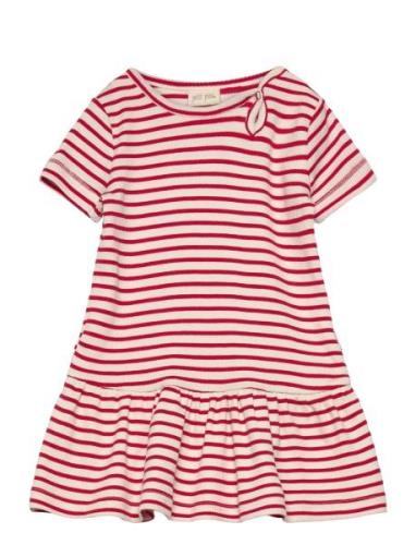 Petit Piao Dress S/S Modal Striped Röd