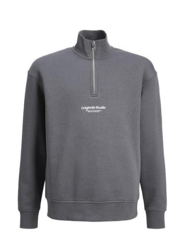 Jack & J S Jorvesterbro Sweat Quarter Zip Noos Jnr Blå