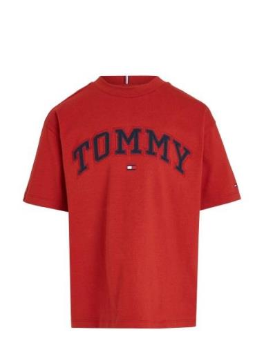 Tommy Hilfiger Varsity Embroidery Tee Ss Röd