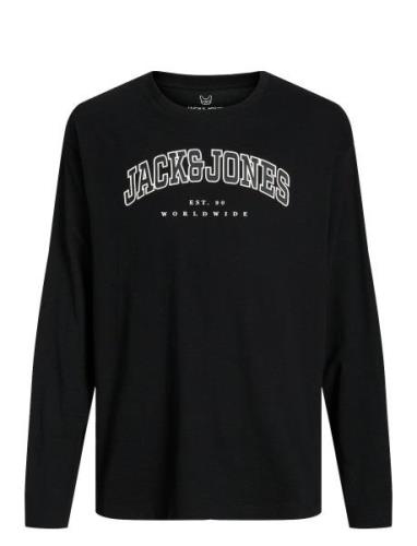 Jack & J S Jjecaleb Varsity Tee Ls O-Neck Jnr Svart