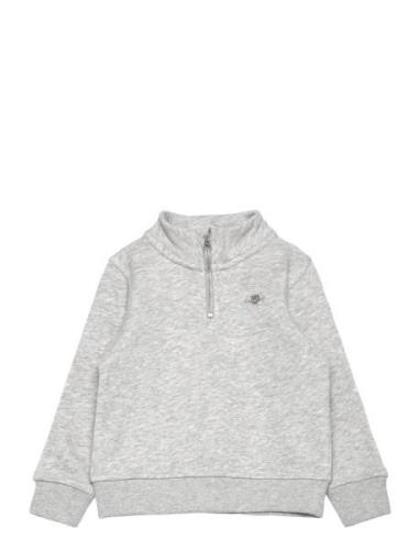 GANT Shield Half Zip Sweat Grå