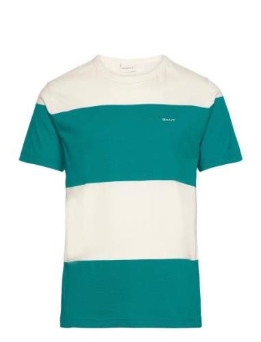 GANT Bar Stripe Ss T-Shirt Grön