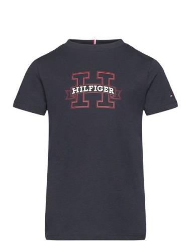 Tommy Hilfiger H Print Regular Tee Ss Marinblå