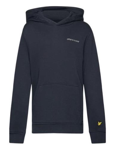 Lyle & Scott Script Embroidered Hoodie Marinblå