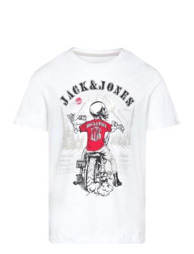 Jack & J S Jjskull Rock Tee Ss Crew Neck Jnr Vit