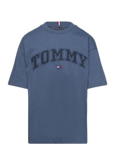 Tommy Hilfiger Varsity Embroidery Tee Ss Blå