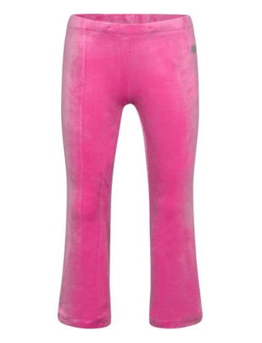 Lindex Leggings Flare Velour Solid Rosa