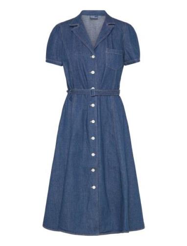 Polo Ralph Lauren Butt D Denim Midi Dress Blå