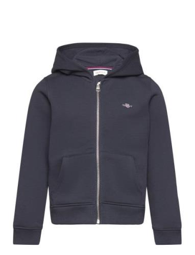 GANT Shield Zip Hoodie Marinblå